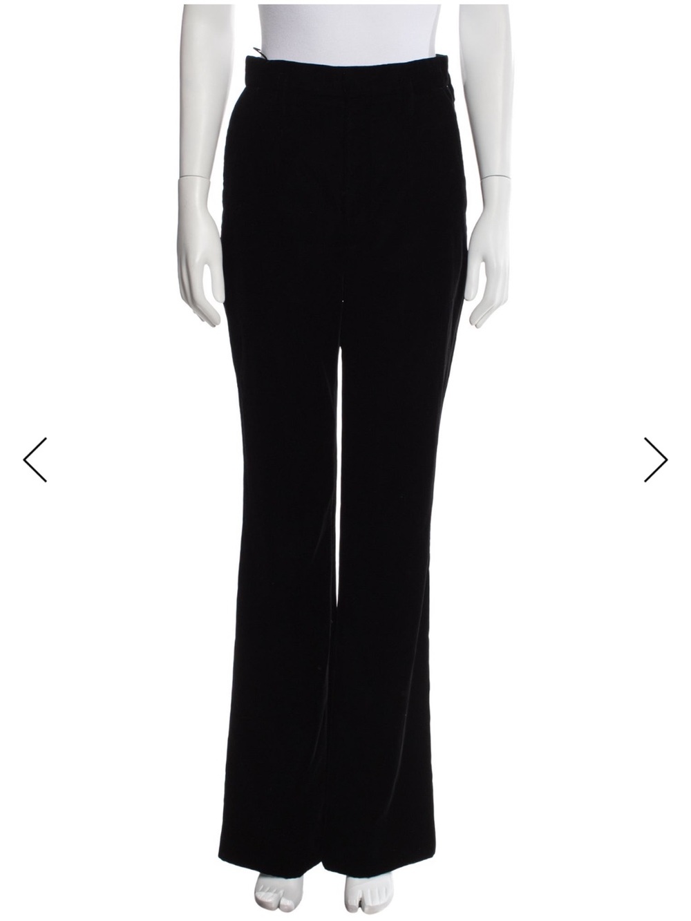 Saint Laurent Black Boot-Cut Velvet Trousers 38